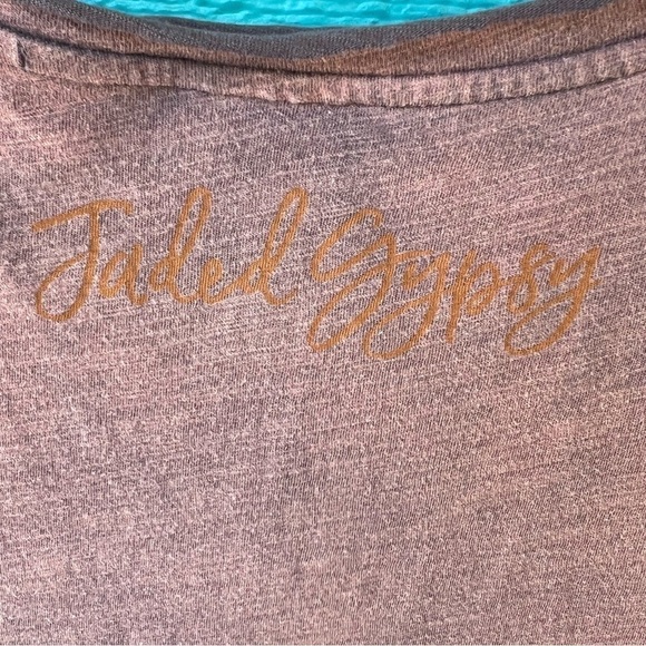 JADED GYPSY YOU ARE MY SUNSHINE MIXED MEDIA LONGLINE TUNIC TANK OS NWT - Picture 7 of 9